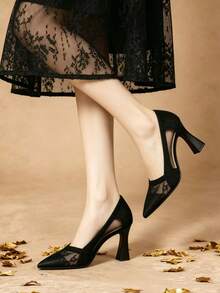 New Fashionable Elegant Versatile Gentle Women's Shoes Commuter Daily High Heels - Black - View 6