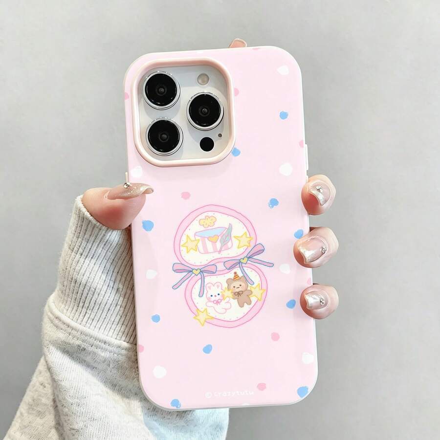Tema mágico del conejito Crazytutu rosafunda de teléfono Fundas compatibles con ,Apple,VIVO,OPPO,,, y Honor.Fabricadas en silicona TPU,ofrecen protección contra golpes y caídas. - Rosa - Ver 1