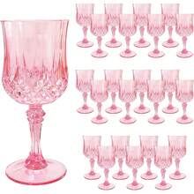 1/3/6/12 Peças Copos de Vinho Reutilizáveis Vintage Estampados, Taças de Champanhe e Coquetel Resistentes, Copos de Suco, Adequados para Festas, Casamentos, Utensílios de Bebida em Estilo Retrô, Ideais para Dia dos Namorados, Banquetes de Casamento, Grandes Eventos (Novos em Rosa) - Visão 14
