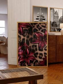 1 pièce Art mural de chambre à coucher sans cadre imprimé léopard vintage maximaliste glamour, affiche de décoration animale de magazine de mode de luxe pour appartement, dortoir, salon, rentrée scolaire, affiches funky, décoration vintage, essentiels de dortoir universitaire, cadeau unique - Imprimé léopard - Voir 3