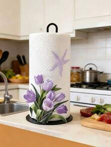 Rak Handuk Dapur Akrilik 2D Berbentuk Tulip - 1 buah Tempat Handuk Dapur Desain Tulip Cantik, Dispenser Kertas Tisu Meja Elegan untuk Penyimpanan. Handuk atau Pengatur Kain Tidak Termasuk. Hadiah Menarik. - MultiWarna - View 8