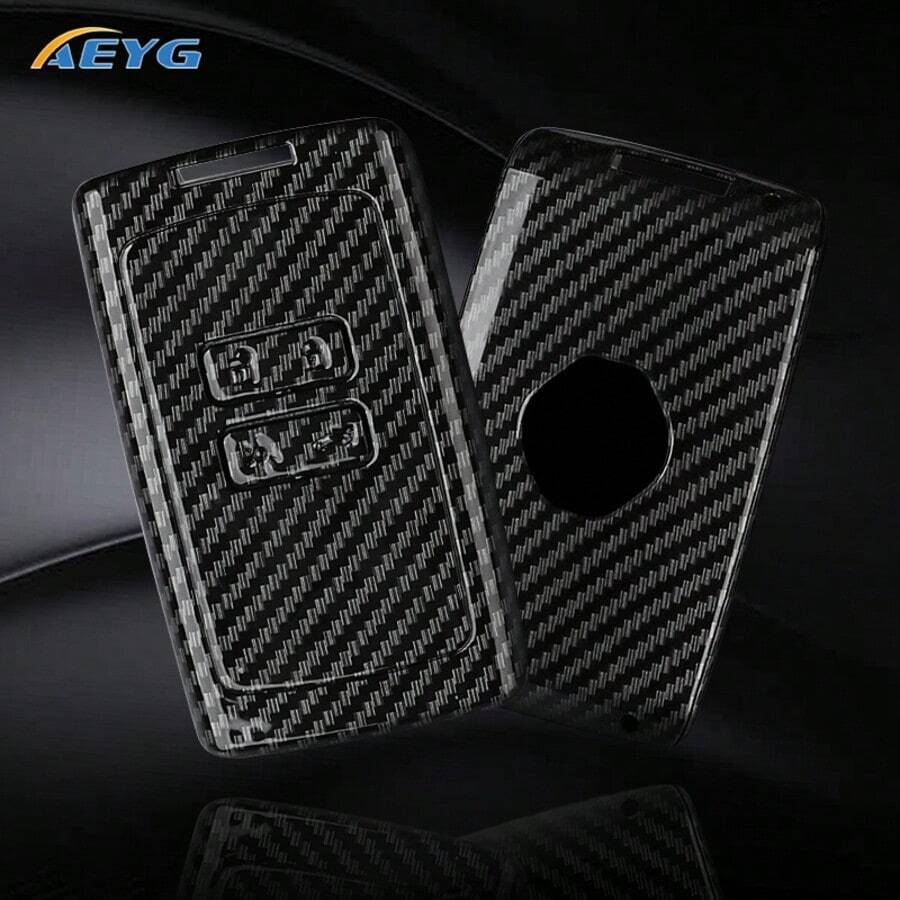 Carbon Fiber Style ABS Car Key Fob Cover, Protective Key Shell Fit For Renault Koleos Kadjar Megane Talisman Captur Espace Clio 2016-2023 & Dacia Duster 2023 - Renault a - View 1
