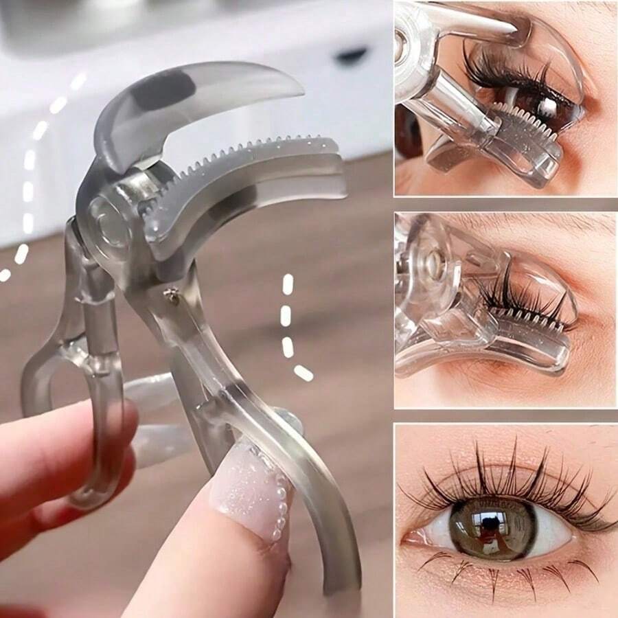 1pc Silicone Eyelash Curler With Built-In Comb, No Pinching, No Breaking, Perfect For Creating Natural Voluminous Eyelash Look, Suitable For All Eyelash Types, Long-Lasting Curl All Day, Essential Makeup Tool - Borderless - View 1