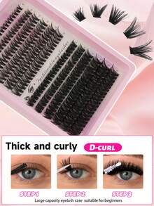240 Gugusan Bulu Mata Ekstensi DIY, 6 Panjang Campuran (8-18mm) Bulu Mata Lengkung D, Bulu Mata Gugusan Tunggal Lengkung Padat, Kapasitas Besar Cocok Untuk Pemula, Hadiah Sempurna Untuk Wanita, Ideal Untuk Ekstensi Bulu Mata di Rumah Dan Riasan Sehari-hari - D - View 3