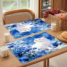 1 pieza/4 piezas/6 piezas, Decoración del hogar, Manteles individuales de lino con estampado de gato, Adecuados para la mesa del comedor, Decoración para todas las estaciones, Manteles de estilo moderno lavables, Decoración de la habitación, Manteles, Posavasos, Manteles para la mesa del comedor de la cocina, Decoración de fiestas interiores/exteriores, Decoración del hogar, Regalo ideal - Multicolor - Ver 6