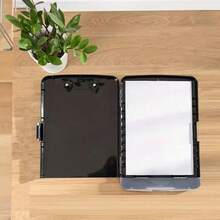 Large A4 File Box With Pen Slot, Plastic Desktop File Storage Box Integrated With Writing Board, All-In-One Design - Multicolor - View 11