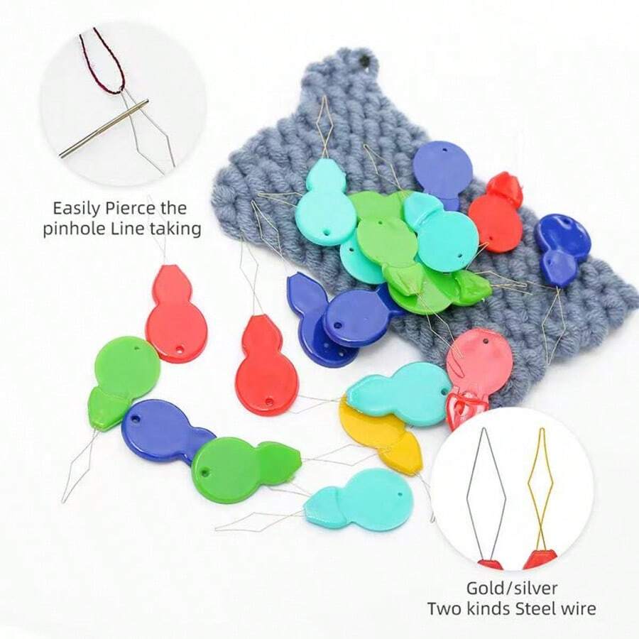 50pcs Threading Tool Set, Small Needle Threaders Suitable For Sewing, Embroidery, Quilting And Cross Stitch (Random Color) - Random Color - View 1