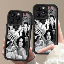 Coco  negro blanco rojo perla eleganciafunda de teléfono Fundas compatibles con ,Apple,VIVO,OPPO,,, y Honor.Fabricadas en silicona TPU,ofrecen protección contra golpes y caídas. - Negro - Ver 1