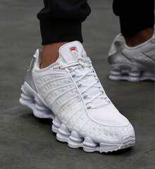 Tenis 12 MOLAS Branco Refletivo Super Amortecimento Academia Corrida Treino - BRANCO - Visão 1