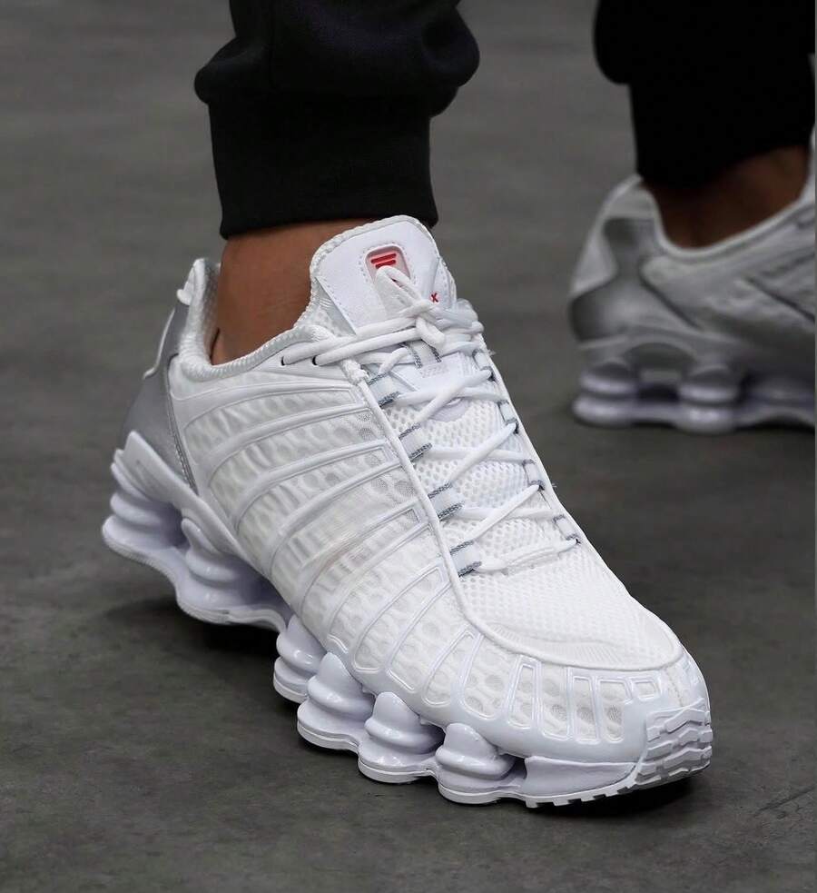 Tenis 12 MOLAS Branco Refletivo Super Amortecimento Academia Corrida Treino - BRANCO - Visão 1