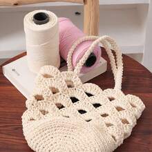 [1 buah] Benang Berongga Tebal Sedang 2mm, Benang Campuran Linen untuk Rajutan Tangan DIY Topi dan Tas - Model baru - View 4