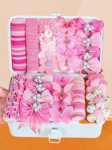 283/6pcs Colorful Cute Hair Accessories Set, With High Elastic Hair Ties, Flower And Bow Hair Clips - Suitable For Girls And Women, Essential For Daily School And Party - Multicolor - View 15