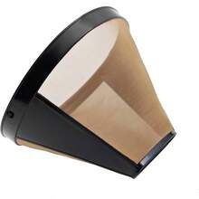 Filtro de caf dorado reutilizable #4 Cone Filtro de caf de repuesto para cafeteras y cerveceras/ - 1Paquete - Ver 3