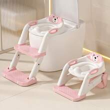 3-In-1 Toddler Potty Training Seat & Potty Chair, Height Adjustable Toilet Seat With Splash Guard, Stable Wide Base Design, Non-Slip Step Stool - Multicolor - View 11