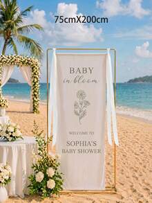 1pc Customized Baby Baptism Welcome Banner, Personalized Text Fabric Sign, Suitable For Baby In Bloom Party And Gender Reveal, Personalized Fabric Banner, Indoor And Outdoor Use - Multicolor - View 19