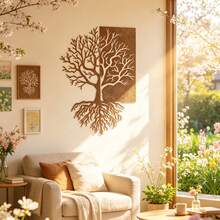 [Artesanía Rústica][Acción de Gracias][Navidad]1 pieza Arte de Pared Metálico de Árbol Rústico, Decoración de Pared Árbol de la Vida, Regalo de Boda, Regalo para el Hogar, Colgante de Pared Vintage, Decoración de Jardín Metálica, Regalo de Árbol Rústico para Acción de Gracias y Navidad - C - Ver 3
