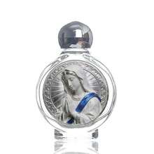 1pc 15ML Round Cap Classical Figure Image Glass Dispenser Bottle, Water/Lotion/Perfume Liquid Filler, Travel Mini Size, Holy Image Sticker Holy Water Bottle - Multicolor - View 9