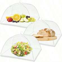 1pc White Foldable Mesh Food Cover, Multi-Functional Kitchen Dining Table Anti-Mosquito Food Cover, Home Pop-Up Dust-Proof Food Cover, Suitable For Outdoor Gatherings, Picnics And Barbecues, Can Protect Food From Insects And Debris, Prevent Flies And Mosquitoes From Approaching Food, Suitable For Kitchen, Dining Table And Outdoor Picnics - Multicolor - View 2
