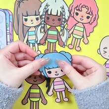 Girls DIY Handmade Wardrobe Interactive Quiet Book, Casual Sweet Cool Daily Style, Free Mix & Match, Rich Accessories, Diverse Gameplay, Hands-On Create Your Own Exclusive Look Fun Craft Kit - Multicolor - View 4