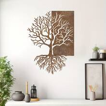 [Artesanía Rústica][Acción de Gracias][Navidad]1 pieza Arte de Pared Metálico de Árbol Rústico, Decoración de Pared Árbol de la Vida, Regalo de Boda, Regalo para el Hogar, Colgante de Pared Vintage, Decoración de Jardín Metálica, Regalo de Árbol Rústico para Acción de Gracias y Navidad - C - Ver 6