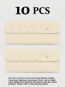 2pcs/10PCS/20PCS Jewelry Storage Bags, Leather Snap Button Jewelry Pouches, Flap Closure Jewelry Storage Bags Suitable For Earring Storage, Ring Storage, Necklace Storage, Earring Sorting, Small Accessory Storage, Multi-Purpose, Secure Closure, Anti-Drop, , Reusable, Daily Use, Portable, Compact, High-Value Storage, Luxury Texture - Multicolor - View 15