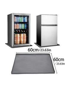 Silicone Mat With Raised Edges, Suitable For Mini Fridge, Leak-Proof Pad, Prevents Water Leakage And Floor Damage; Leak-Proof Pad Suitable For Mini Fridge, Standard Refrigerator And Freezer Bottom - 1pc Gray - View 4