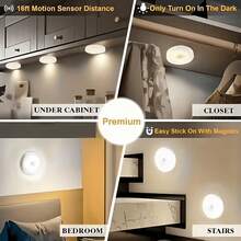 1/3/6PCS 8LED Wireless Sensor Night Light, USB Charging Intelligent Sensing Wall Light, With On/Off Function, Very Suitable For Lighting In Kitchens, Bedrooms, Living Rooms, Stairs, Corridors, Bathrooms, Dormitories And Other Places - Multicolor - View 4