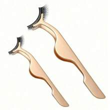 1pc Stainless Steel Eyelash Tweezers, False Eyelash Extension Tweezers, Removal Tweezers, Women's False Eyelash Application Tool Curved Tweezers Professional Eyelash Extension Tool - Multicolor - View 3