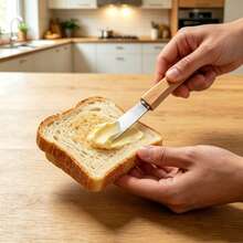 1pc/3pcs/6pcs Stainless Steel Butter Knife Set, Bread Spreader, Suitable For Bread, Jam And Butter, Butter Spreader And Butter Scraper With Long Wooden Handle - View 2