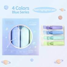 1 pieza Marcador resaltador con brillo, marcador fluorescente iridiscente con arena galáctica brillante para diarios, toma de notas, colorear y dibujar, de vuelta a la escuela - Iluminador con purpurina - Ver 20