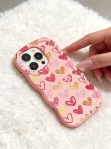 1pc Y2K Full-Screen Colorful Heart Pattern Macaron Dopamine Color Soft TPU Wavy Edge Phone Case Compatible With Galaxy A03 A04 A05 A06 A11 A12 A13 A14 A15 A16 A20S A21S A22 A23 A24 A25 A26 A31 A32 A33 A34 A35 A36 A50 A51 A52 A53A54 A55 A56 A73 S20FE S21FE S22 S22U S23 S23+ S23U S233FE S24 S24+ S24U S25 S25+ S25U/ Note 11 Note 12 Note 13 Note 14 /Samrt/Honor/Y7 Y9/Ealme C53 C55 - Pink - View 5