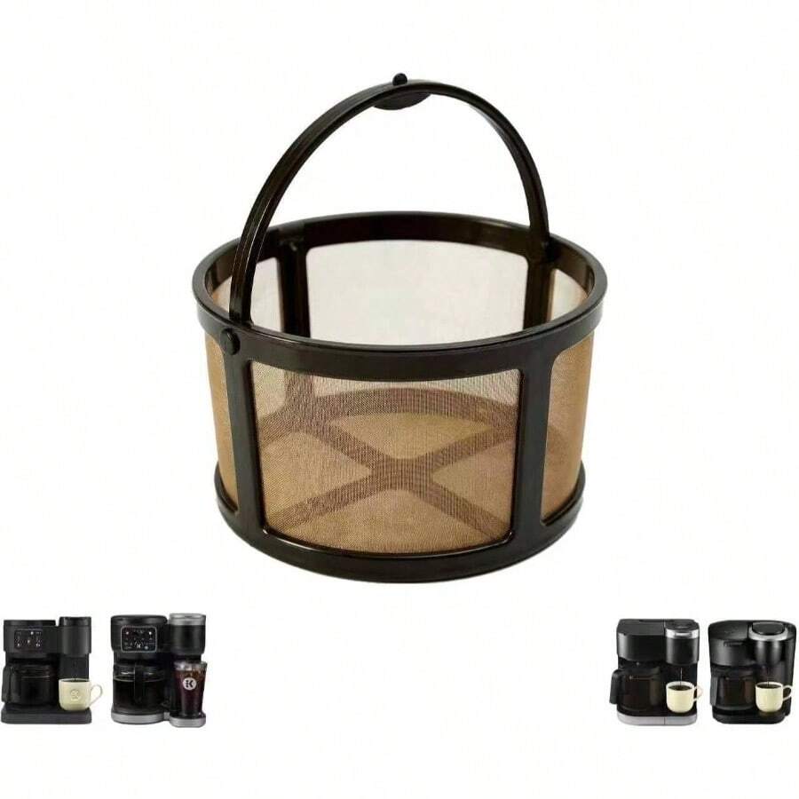 Filtro de caf reutilizable compatible con K - Duo, K - Duo Essentials, cesta de malla de acero inoxidable, sin BPA, 12 tazas - inicial - Ver 1