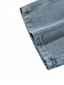 Jeans rectos holgados con lavado claro y desgastados para hombre - Lavado ligero - Ver 8