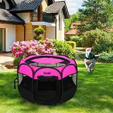 Pet Cat Playpen For Indoor Cats Enclosed Portable Foldable Dog Playpen Outdoor Tent Crate Cage With Zipper Top Cover Door For Kitten Puppy Outside Rv Car Camper Small Size - Pink - View 7
