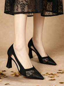 New Fashionable Elegant Versatile Gentle Women's Shoes Commuter Daily High Heels - Black - View 2