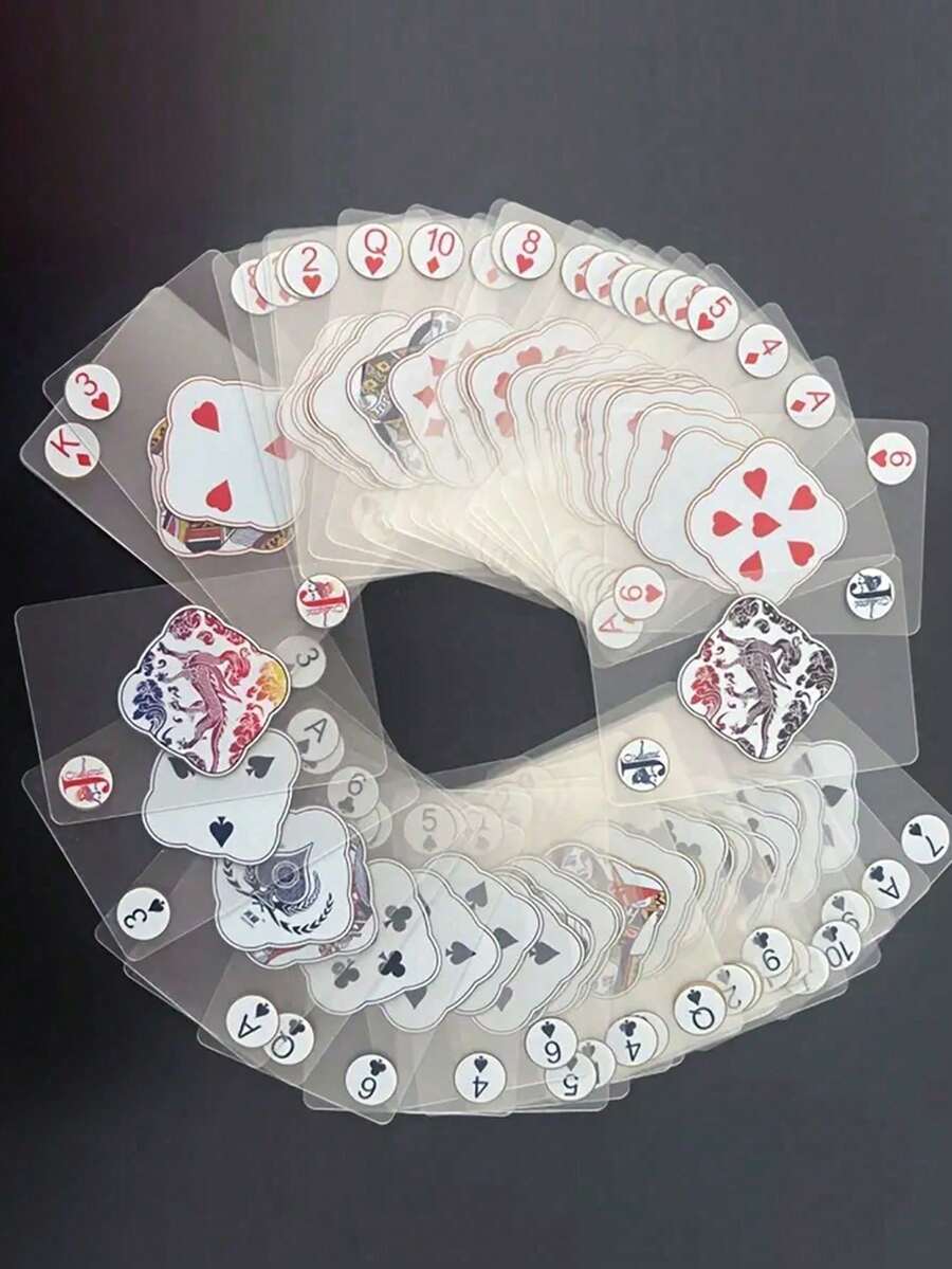 Innovative PVC Transparent Plastic Playing Cards, Crystal Edges, Tabletop Card Game, Halloween Christmas Gift - Multicolor - View 1