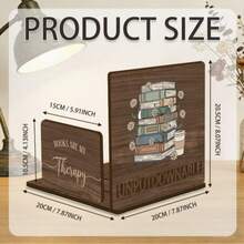 Wooden Bookend Inspirational Quote Mini Desktop Bookshelf Book Corner Slope Design Storage Rack Gift For Book Lovers And Readers - Brown - View 8