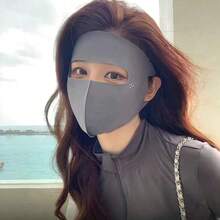 1pc Women's Summer UV Protection Face Mask, Ice Silk Sun Protection Full Face Mask, Lightweight Breathable Sunshade Mask, Suitable For Outdoor Cycling And Daily Use, All Seasons, Sun/Wind/Dust Protection - Multicolor - View 6