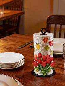 Rak Handuk Dapur Akrilik 2D Berbentuk Tulip - 1 buah Tempat Handuk Dapur Desain Tulip Cantik, Dispenser Kertas Tisu Meja Elegan untuk Penyimpanan. Handuk atau Pengatur Kain Tidak Termasuk. Hadiah Menarik. - MultiWarna - View 16