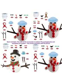 Christmas Handmade DIY Children's Snowman Clay Set, Self-Made Snowman Handmade Modeling Clay Craft Game, Christmas Handmade Gift Winter Christmas Stocking Filler Small Gift - Multicolor - View 17