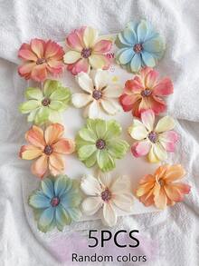 5/859PCS Rainbow Macaron Color Series Energetic Girl Hair Accessory Set, Includes High Elasticity Seamless Hair Ties, Gradient Glitter Butterfly Hair Clips, Flower Hair Clips, Bow Hair Clips, Disposable Small Rubber Bands, Suitable For Girls Outings, Daily, Party Use - Multicolor - View 12