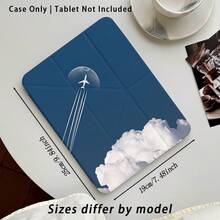 飛機與雲朵圖案彩繪效果平板保護殼附支架，適用於 Honor 8/9/10/X8/X8A/X9/X8Pro/X9Pro、MatePad SE 11"/MatePad 11"/11.5"、MatePad Pro、Apple 10th/11th Gen 2025 (A16)、Galaxy Tab A7/A9 及其他熱門機型 - 款式12 - 查看 3