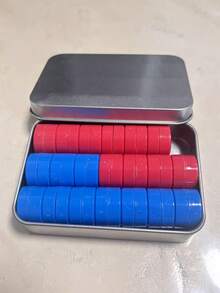 32/36/40pcs Round Refrigerator Magnets, Blue+Red Strong Whiteboard Magnets, Suitable For Office, Bulletin Board, Notice Board, Planning Board, School, Postcard, With Iron Box, Diameter 20mm, Thickness 8mm - Round - View 16