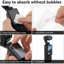 7pcs Accessories For Osmo Pocket 3/4 Camera, Including 3 Screen Protectors + 3 Lens Protectors + 1 Anti-Slip Desktop Stand (Black). 9H Tempered Glass Screen Protector, Equipped With Portable Charging Port And Silicone Anti-Slip Desktop Base. The Base Provides Comprehensive Protection For Your Camera, Not Easy To Fall, Easy To Install, And Has High-Definition Transparency. - View 10