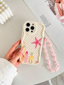 Polka Dot Painted Cream Wave Edge With Chain Minimalist Shockproof Thickened Phone Case Printed Compatible With Ip 17/Ip 17pro/Ip 17promax/Iphone16 XR /7/8 Iphone15Promax/12PROMAX/13PROMAX/14PROMAX 13 14 11 12p14 Women P11 Soft Shell P12 Shockproof XS.XR /78P.78GES2, Compatible With A134G A22 A21S A514G A52 S22 ULTRA A335G, A34 A35 Compatible With Redmi 10 Note114G 11Lite A53tpuA14 /A23/S23ULTRA S24 A14 A15 S23 A73 A55 A54 Phone Case Protective Cover - Multicolor - View 5