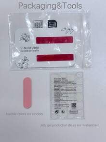 10pcs Almond Shaped Nail Stickers, Handmade, Premium Quality, Rhinestone Embellished, French Manicure, Hand-Painted Gradient, Asymmetrical Hand-Drawn Lines, Colorful Design, Acrylic Nails, Press-On Nails, Suitable For Party, Wedding, Daily Wear, Includes Tool Kit, Suitable For Girls And Women - Multicolor - View 12