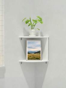 1pc Corner Wall Shelf, Moisture-Proof, No-Drill, Wall-Mounted Bedroom Wall Corner Bookshelf, Kitchen Triangle Cabinet Storage Rack - Multicolor - View 9