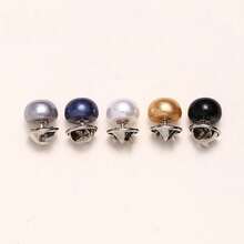 1/10pcs No-Sew Pearl Snap Buttons/Anti-Slip Shirt Brooch With Hidden Snap/Adjustable Detachable Women's Snap Fasteners - Multicolor - View 7