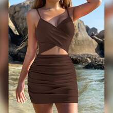 Women's Dress With Crisscross Straps And Openwork Design, European And American Style, New For 2026 - Royal Blue - View 8