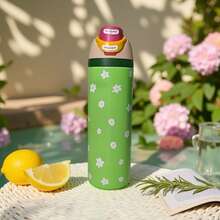 24oz Owala FreeSip Green Insulated Bottle, Leak-Proof Sweat-Proof Stainless Steel Travel Water Bottle With Straw, Perfect For Daily Commute - 綠色 - 查看 1